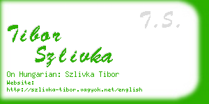 tibor szlivka business card